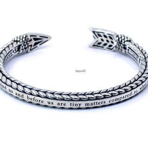 John Hardy JAI Inner Strength Arrow Cuff Sterling Silver Bracelet 34g -Large NIB